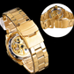 ⌚ -50% ! ⚙️ Montre Automatique Squelette pour Homme – Alliage Zinc – 41 mm – Verre Minéral – Bracelet Acier Inoxydable – 30 M – Or/Métal 🕶️