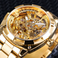 ⌚ -50% ! ⚙️ Montre Automatique Squelette pour Homme – Alliage Zinc – 41 mm – Verre Minéral – Bracelet Acier Inoxydable – 30 M – Or/Métal 🕶️