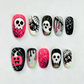 ✨‑50 % MAINTENANT !✨Set d’ongles autocollants Halloween🎃, facile à poser, nombreux motifs effrayants, idéal pour les fêtes d’Halloween👻