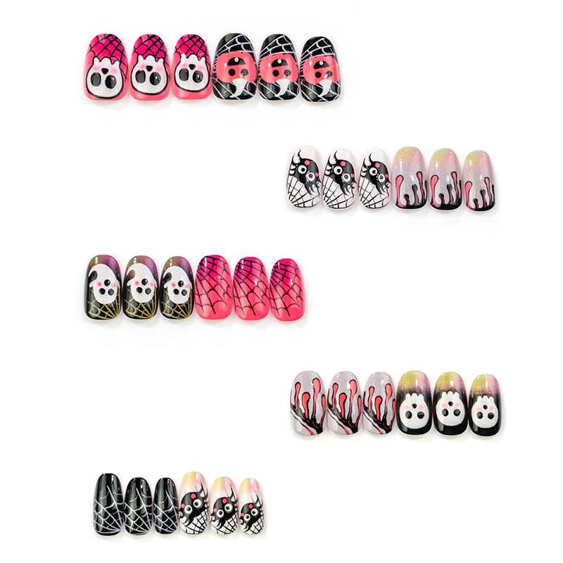 ✨‑50 % MAINTENANT !✨Set d’ongles autocollants Halloween🎃, facile à poser, nombreux motifs effrayants, idéal pour les fêtes d’Halloween👻
