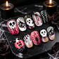 ✨‑50 % MAINTENANT !✨Set d’ongles autocollants Halloween🎃, facile à poser, nombreux motifs effrayants, idéal pour les fêtes d’Halloween👻