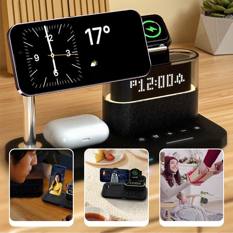 ⏰ PROMO FLASH : 50% DE RÉDUCTION ! 📱 Station de Charge Sans Fil 3-en-1 avec Réveil & Lumière RGB – Charge Smartphone, Montre & Écouteurs 🎧
