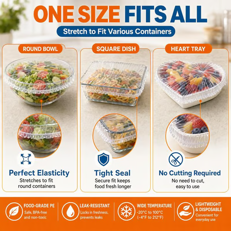 📢📢50% DE RÉDUCTION !! ⏰Couvercles Élastiques Jetables pour Bols Alimentaires🥗🛡️