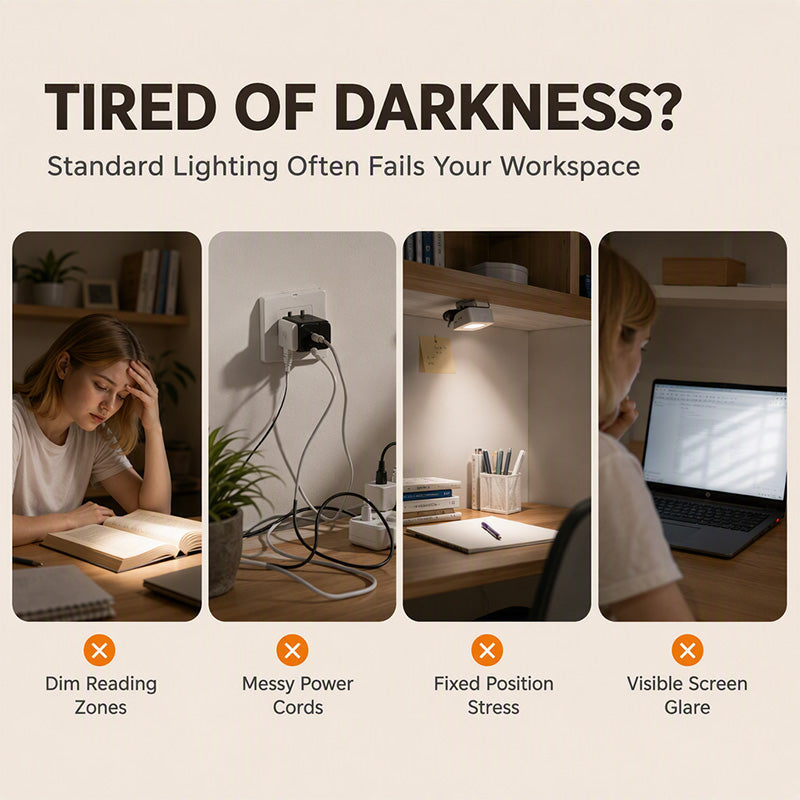 ⏳Offre limitée dans le temps : ‑50 %⏰ Lampe de lecture LED magnétique rechargeable🧲🪝💡