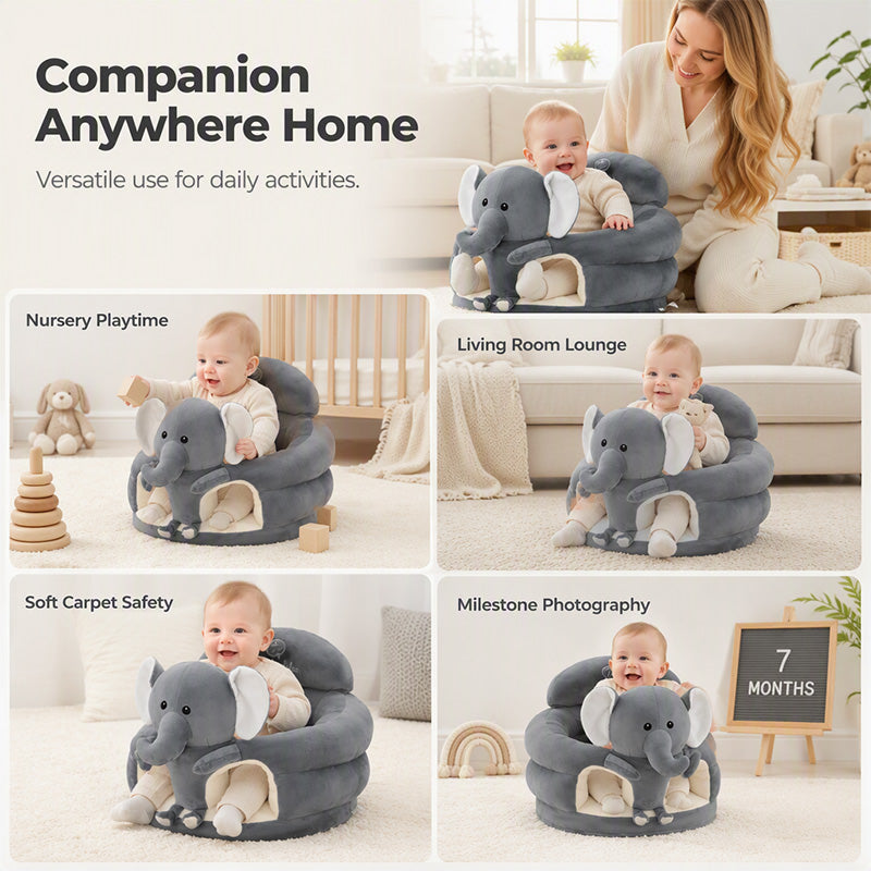 🐻 PROMO FLASH : 50% DE RÉDUCTION ! 🛋️ Canapé Bébé Cartoon Anti-Roulis – Dossier Stable & Peluche Ultra-Douce – Base Antidérapante – Siège de Sol Sécurisé pour Premiers Jeux et Repos 🛡️