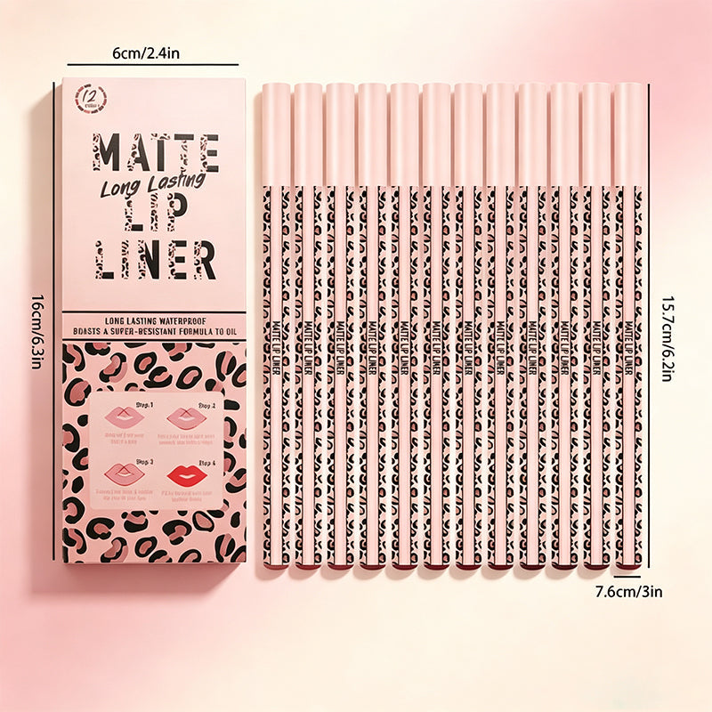 💋🎨 Coffret de 12 crayons lèvres mats – Des nudes aux rouges intenses, une couleur pour chaque humeur et chaque occasion, l’indispensable des trousses de maquillage modernes 🌹💄