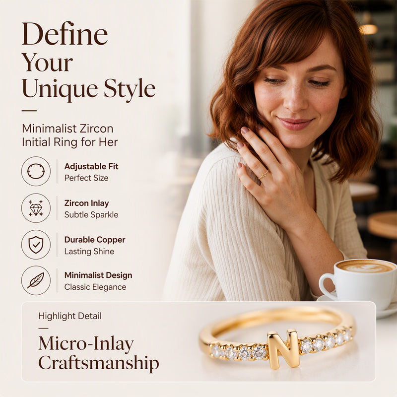 💍‑50 % MAINTENANT ! ✨Bague initiale ajustable minimaliste – ajustable, design élégant et personnalisé, idéal pour tous les jours ou comme cadeau 💖
