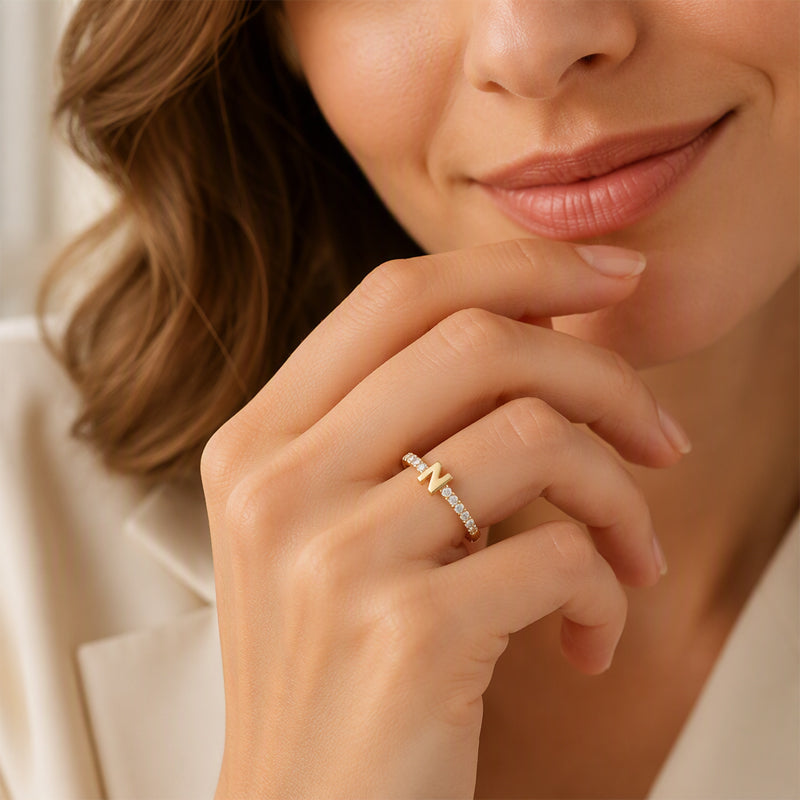 💍‑50 % MAINTENANT ! ✨Bague initiale ajustable minimaliste – ajustable, design élégant et personnalisé, idéal pour tous les jours ou comme cadeau 💖