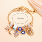 ☀️ -50% ! 🌙 Bracelet à Breloques Célestes Soleil et Lune – Alliage Doré – 18–22 cm Ajustable – Strass et Émail – Cadeau Astral ✨