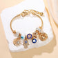 ☀️ -50% ! 🌙 Bracelet à Breloques Célestes Soleil et Lune – Alliage Doré – 18–22 cm Ajustable – Strass et Émail – Cadeau Astral ✨