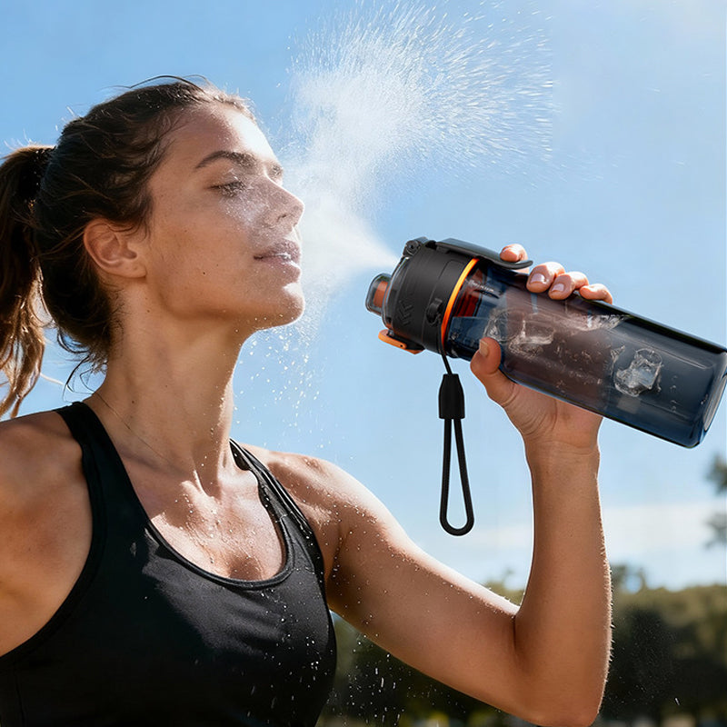 💧 PROMO FLASH : 50% DE RÉDUCTION ! 🏃 Gourde de Sport avec Brumisateur – 750ml – Brumisation Instantanée & Paille Intégrée for Running, Cyclisme & Gym 🎒