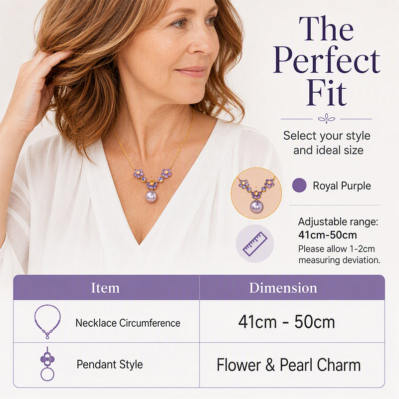 📢📢50% DE RÉDUCTION !! ⏰Collier Pendentif Fleur Zircon Violet Élégant