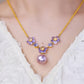 📢📢50% DE RÉDUCTION !! ⏰Collier Pendentif Fleur Zircon Violet Élégant