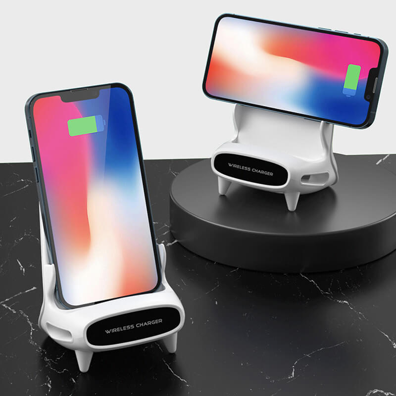 📱 Support téléphone à recharge sans fil + Diffuseur d’aromathérapie – Compatible induction, compartiment pour huiles essentielles – Matériau ABS durable – Pratique et sans fil 🌿✨
