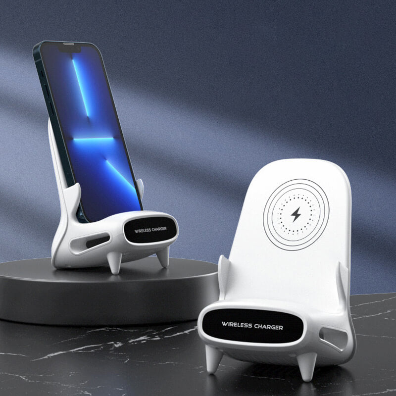 📱 Support téléphone à recharge sans fil + Diffuseur d’aromathérapie – Compatible induction, compartiment pour huiles essentielles – Matériau ABS durable – Pratique et sans fil 🌿✨