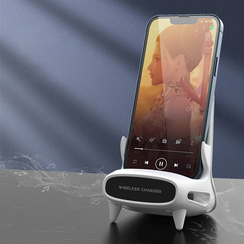 📱 Support téléphone à recharge sans fil + Diffuseur d’aromathérapie – Compatible induction, compartiment pour huiles essentielles – Matériau ABS durable – Pratique et sans fil 🌿✨