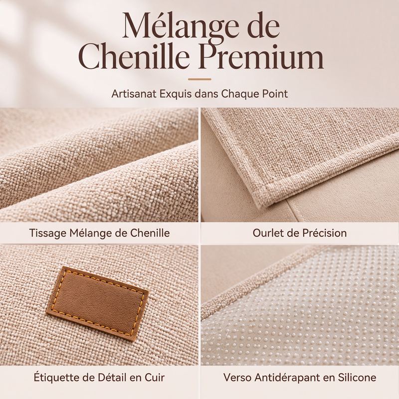 🛋️ PROMO FLASH : 50% DE RÉDUCTION ! ✨ Housse de Canapé Moderne – Mélange de Chenille – Douce & Antidérapante for Salon & Coin Lecture 🏠