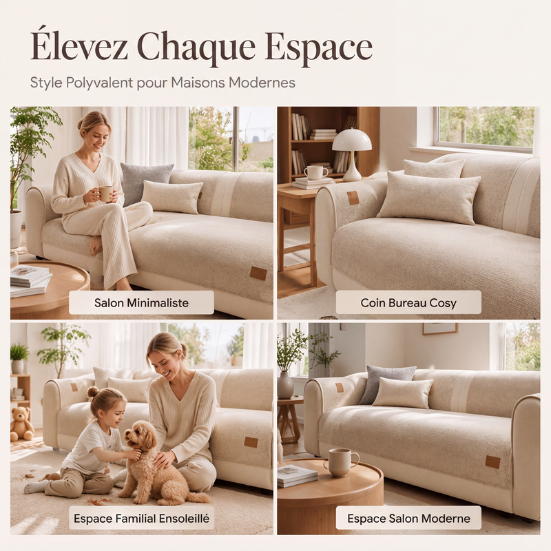 🛋️ PROMO FLASH : 50% DE RÉDUCTION ! ✨ Housse de Canapé Moderne – Mélange de Chenille – Douce & Antidérapante for Salon & Coin Lecture 🏠
