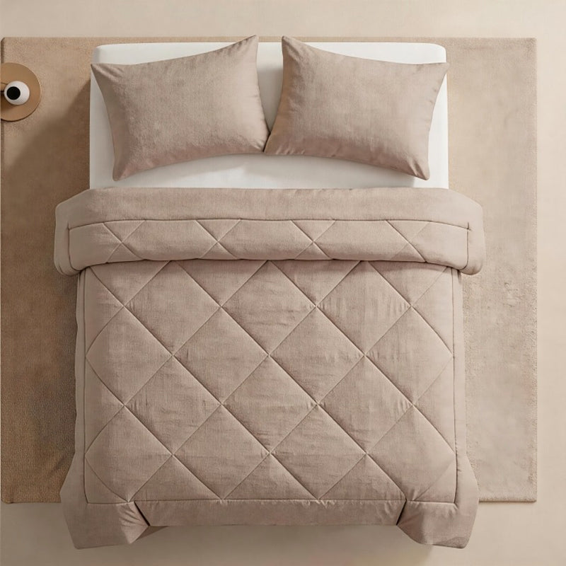 📢 PROMO FLASH : 50% DE RÉDUCTION ! Parure de Couette Matelassée 3 Pièces avec Taies d'Oreiller