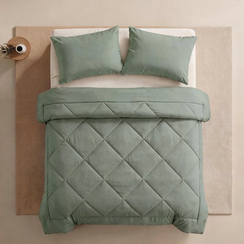 📢 PROMO FLASH : 50% DE RÉDUCTION ! Parure de Couette Matelassée 3 Pièces avec Taies d'Oreiller
