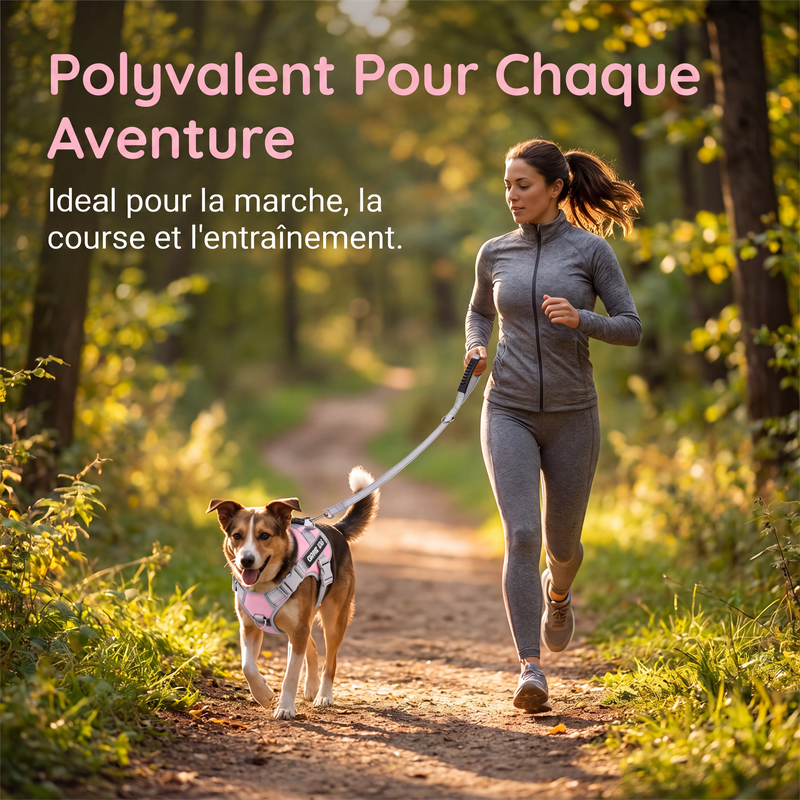 📢📢50% DE RÉDUCTION !! ⏰ Harnais sans tirage + laisse – Maille respirante, bandes réfléchissantes – Poignée de contrôle supérieure – Tailles XS à 2XL – 5 coloris – Promenades confortables et sécurisées 🌙