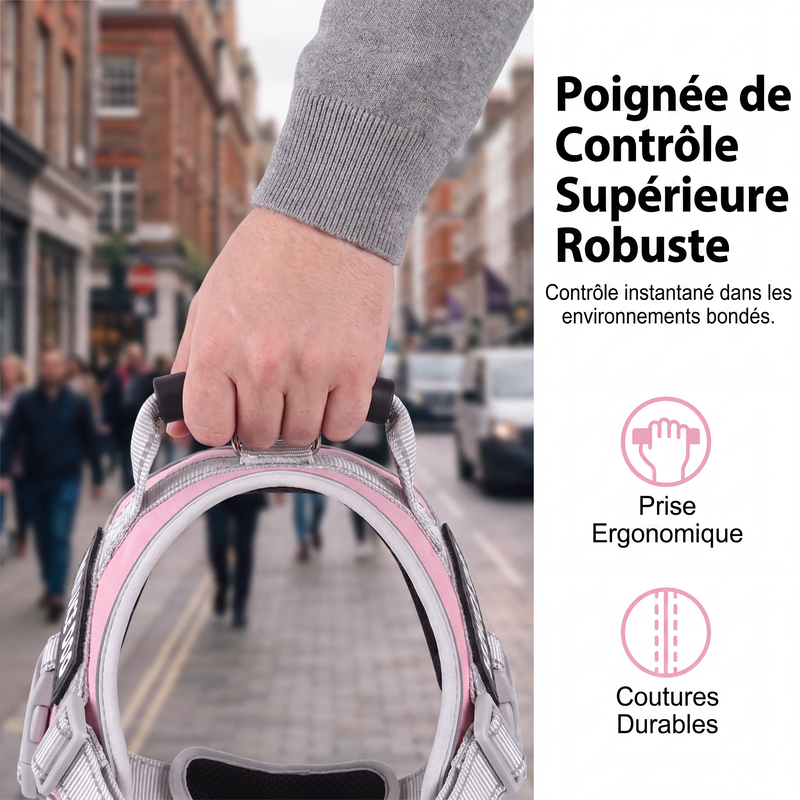 📢📢50% DE RÉDUCTION !! ⏰ Harnais sans tirage + laisse – Maille respirante, bandes réfléchissantes – Poignée de contrôle supérieure – Tailles XS à 2XL – 5 coloris – Promenades confortables et sécurisées 🌙