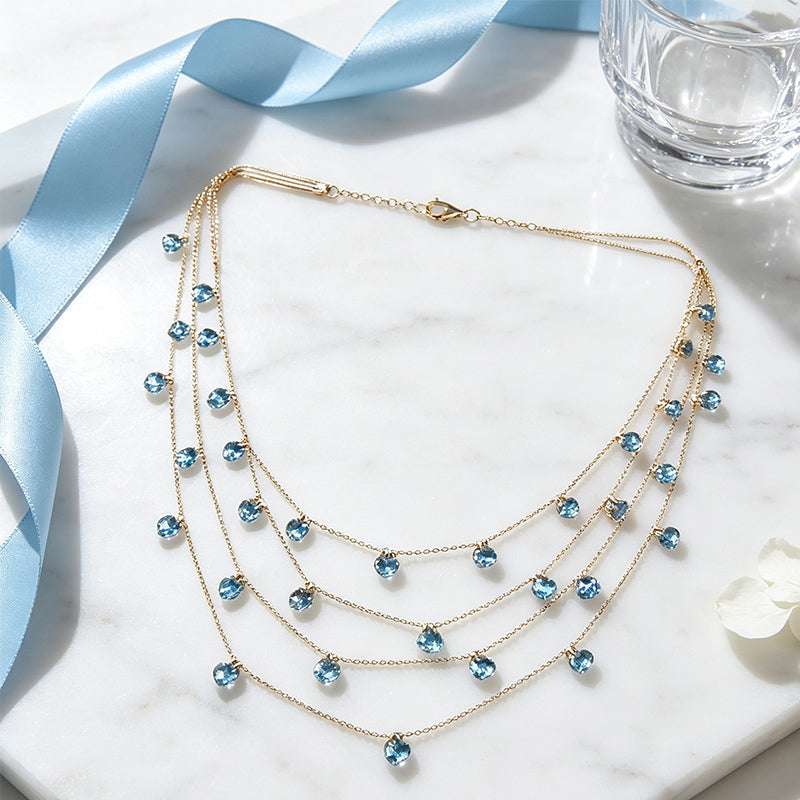 💎 PROMO FLASH : 50% DE RÉDUCTION ! ✨ Collier Pendentif Multi-Rangs – Alliage Électroplaqué & Cristal Synthétique for Femme Élégante 💖