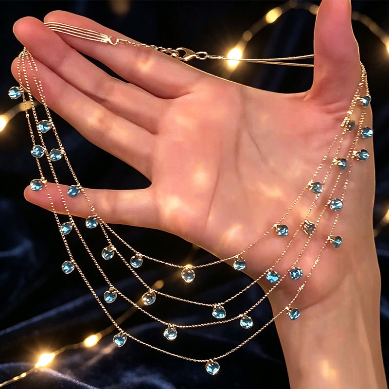 💎 PROMO FLASH : 50% DE RÉDUCTION ! ✨ Collier Pendentif Multi-Rangs – Alliage Électroplaqué & Cristal Synthétique for Femme Élégante 💖