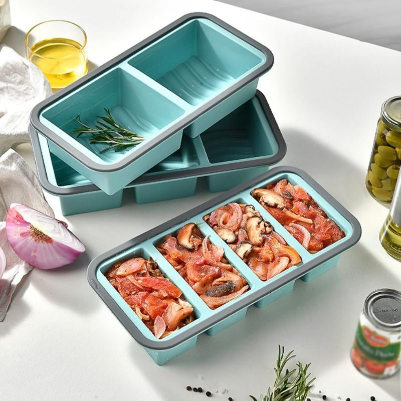 Boîte de préparation de repas en silicone compartimentée avec couvercle