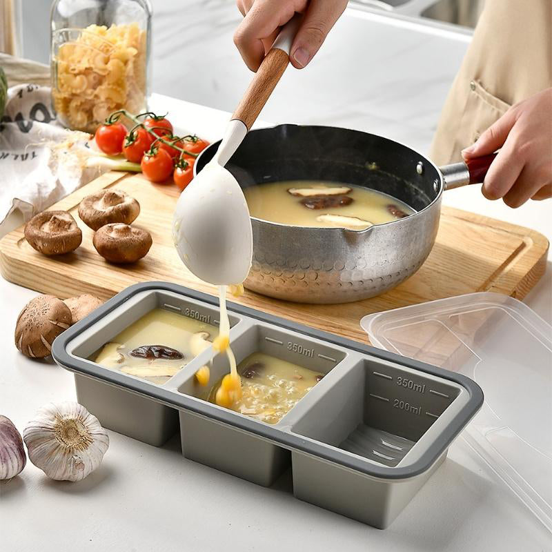Boîte de préparation de repas en silicone compartimentée avec couvercle