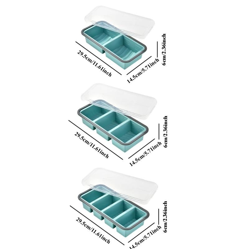 Boîte de préparation de repas en silicone compartimentée avec couvercle