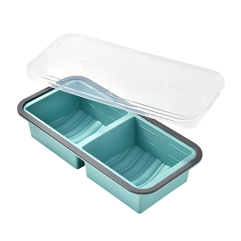 Boîte de préparation de repas en silicone compartimentée avec couvercle