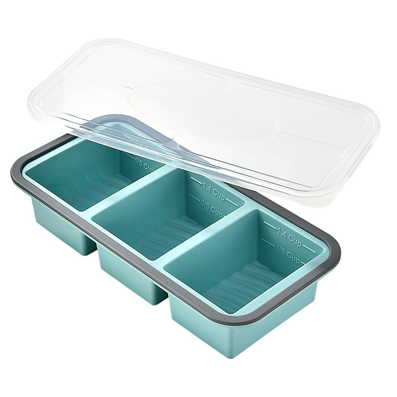 Boîte de préparation de repas en silicone compartimentée avec couvercle