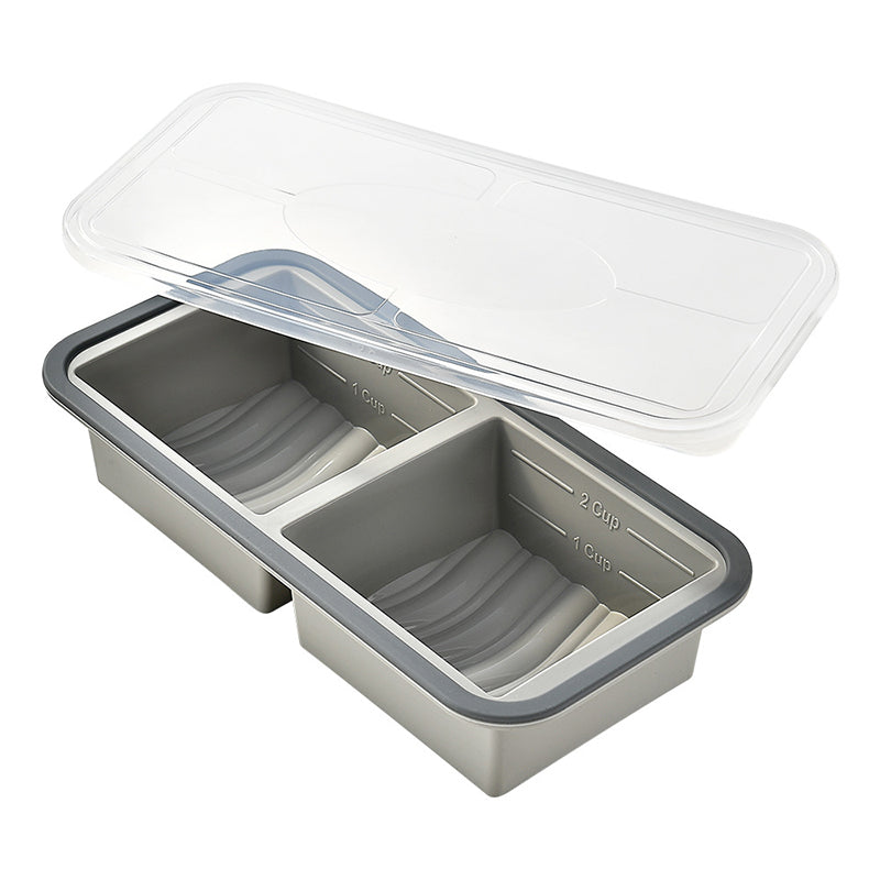 Boîte de préparation de repas en silicone compartimentée avec couvercle