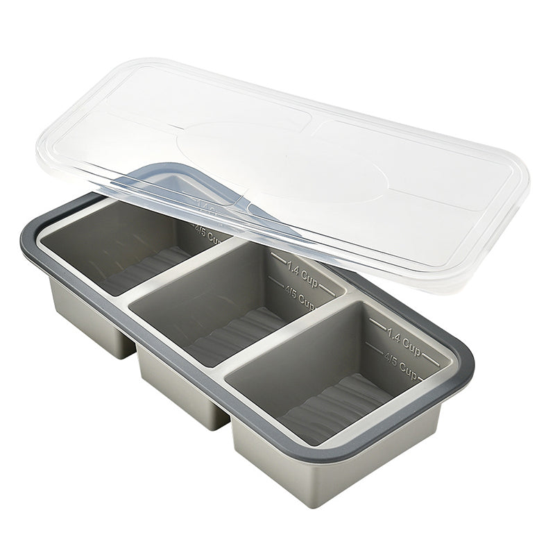 Boîte de préparation de repas en silicone compartimentée avec couvercle