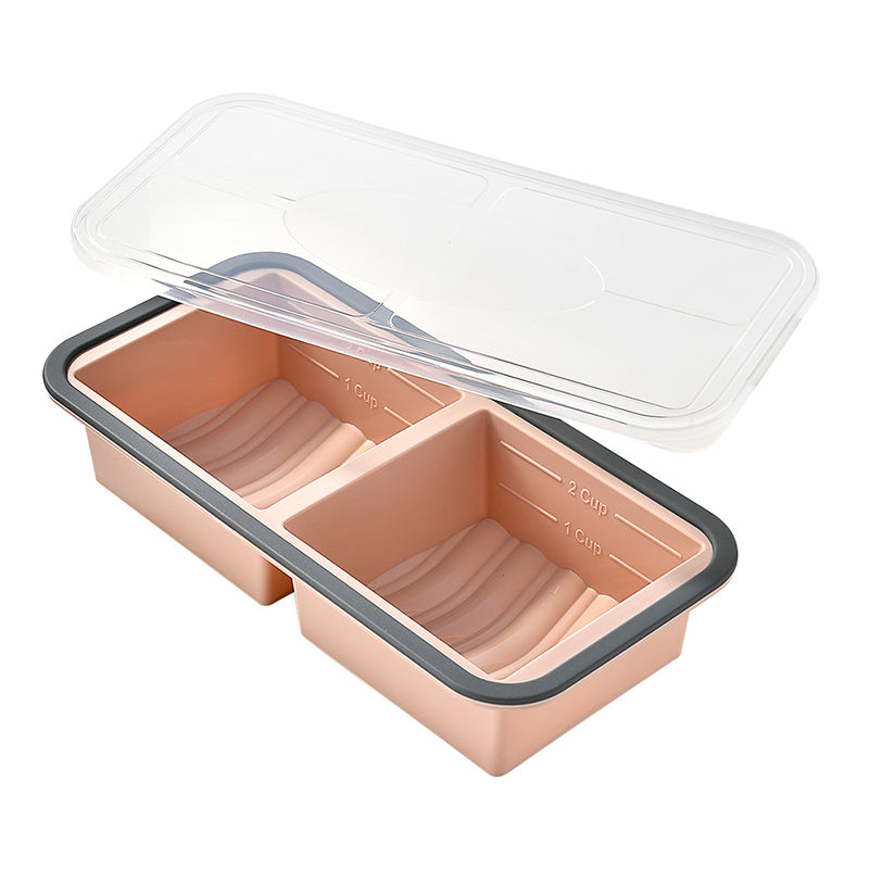 Boîte de préparation de repas en silicone compartimentée avec couvercle