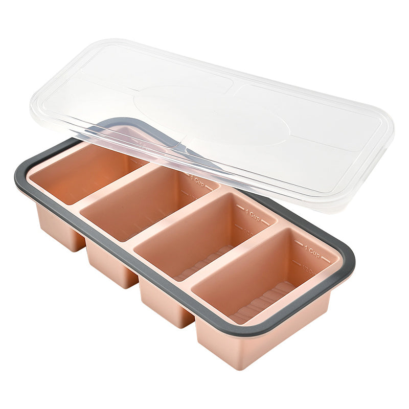 Boîte de préparation de repas en silicone compartimentée avec couvercle