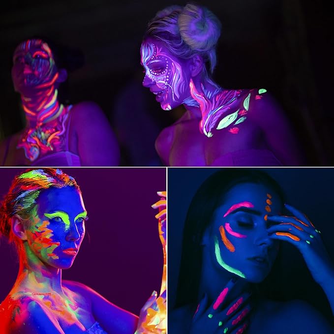🌟 PROMO FLASH : 50% DE RÉDUCTION ! ✨ Crayons Luminescents Peinture Corporelle – Hydrosoluble & UV Fluorescent – 98% Lavables for Fêtes & Halloween 🎭