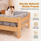 🐾 PROMO FLASH : 50% DE RÉDUCTION ! ✨ Lit Surélevé en Bois pour Animaux – Cadre Naturel & Coussin Peluche Ultra-Doux – Lavable en Machine for Confort Toutes Saisons 🛌