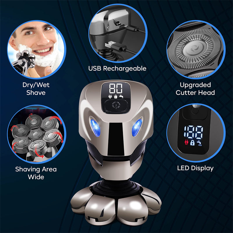 7D Waterproof Head Shaver Kit for Bald Men