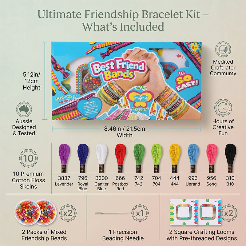 🎀 PROMO FLASH : 50% DE RÉDUCTION ! 🧵 Kit de Fabrication de Bracelets DIY pour Enfants – Tissage Créatif & Perles Colorées – 6 Styles Disponibles for Loisirs Créatifs ✨