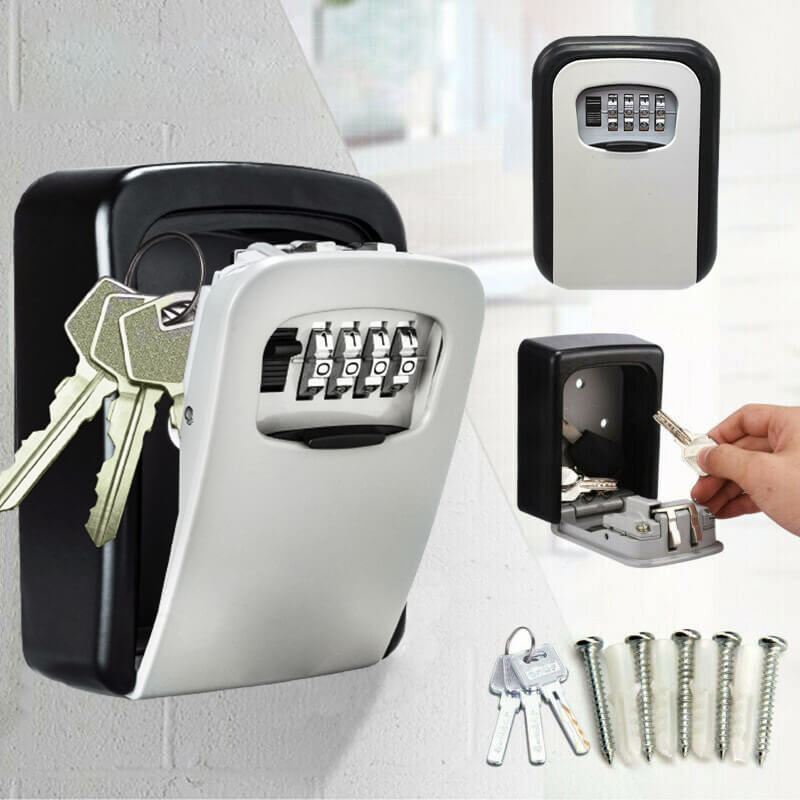 📢📢40 % DE RÉDUCTION !! ⏰ Boîte à clés sécurisée murale – Fini les clés cachées sous le paillasson – Code 4 chiffres réglable, capacité 5 clés – Idéal pour maison, jardin et locations saisonnières 🏠