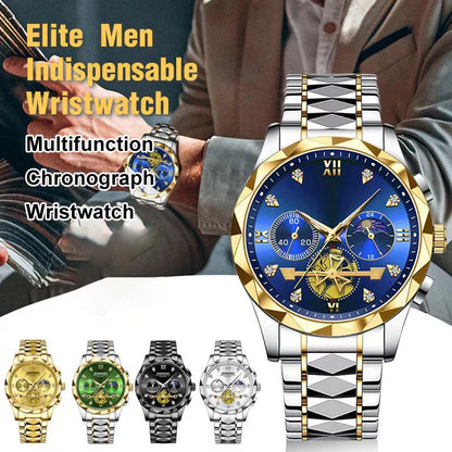 ⌚ PROMO FLASH : 50% DE RÉDUCTION ! ✨ Montre Homme Quartz Dodécagone de Luxe – Chronographe & Phase de Lune – Tourbillon Décoratif – Bracelet Acier Inoxydable 🎩